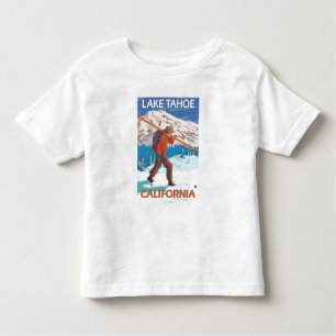 Skier Carrying Snow Skis - Lake Tahoe, Californi Toddler T-Shirt