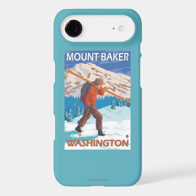 Skier Carrying Snow Skis - Mount Baker, WA Case-Mate iPhone Case (Back)