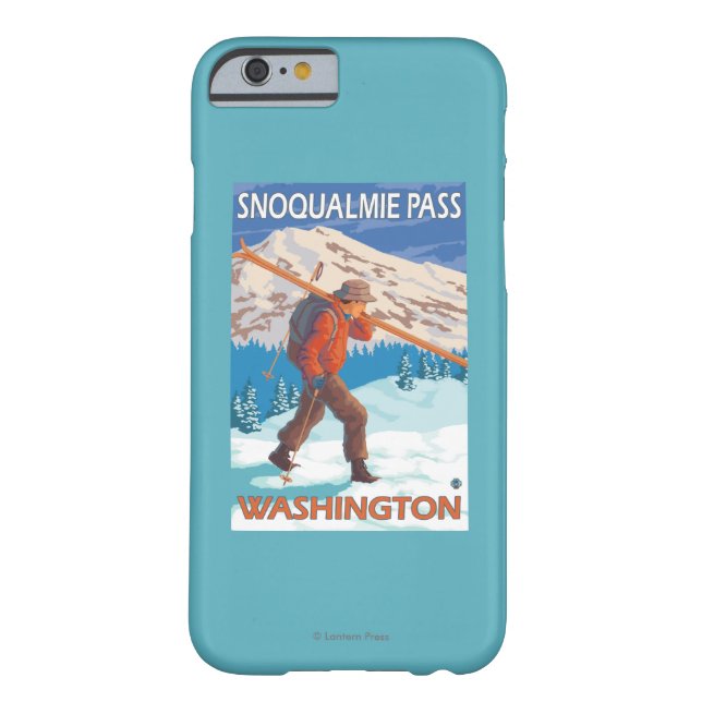 Skier Carrying Snow Skis - Snoqualmie Pass, WA Case-Mate iPhone Case (Back)