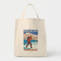 Skier Carrying Snow Skis - Timberline Lodge, OR
