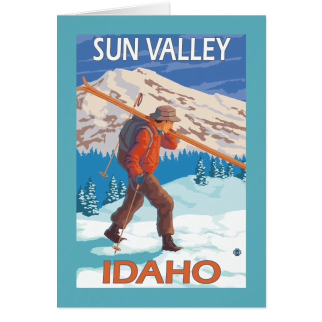 Skier Carrying Snow Skis- Vintage Travel 2 (Front)