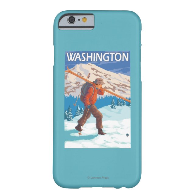Skier Carrying Snow Skis - Washington Case-Mate iPhone Case (Back)