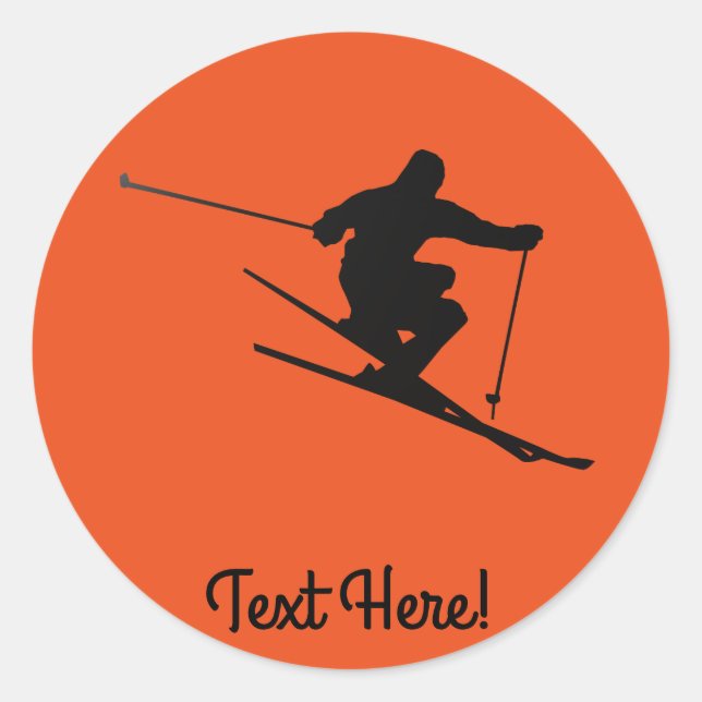 Skier Classic Round Sticker (Front)