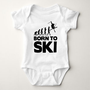 SKIER EVOLUTION BORN TO SKI 02.png Baby Bodysuit