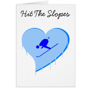 Skier Ice Heart, Hit The Slopes Card