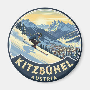 Skier in Kitzbuhel Austria Magnet