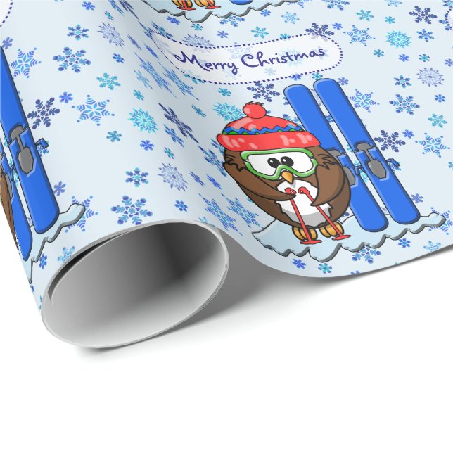skier owl wrapping paper (Roll Corner)