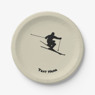 Skier Paper Plate