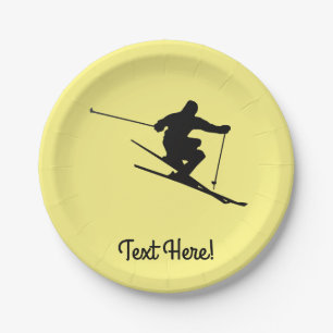 Skier Paper Plate
