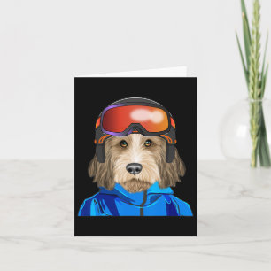 Skier Petit Bet Griffon Vendeen Snowboarding Dog Card