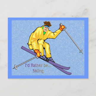 Skier Postcard