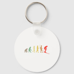 Skier Retro Skiing Ski Downhill Winter Sport Enthu Key Ring