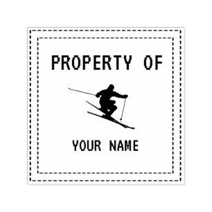 Skier Self-inking Stamp