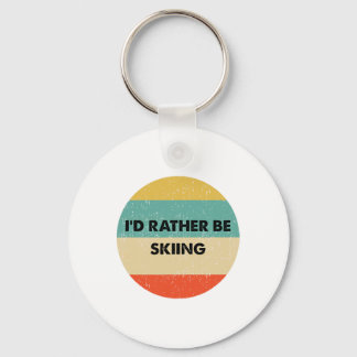 Skier Shirt I'd Rather Be Skiing  Key Ring