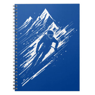 Skier Silhouette Graphic Art Notebook