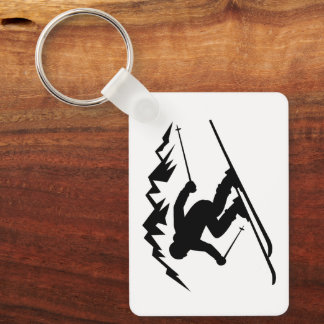 Skier Silhouette Key Ring
