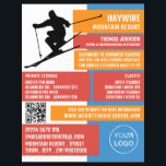 Skier Silhouette, Ski/Snowboarding Lessons/Classes Flyer<br><div class="desc">Skier Silhouette,  Ski/Snowboarding Lessons/Classes Advertising Flyers By The Business Card Store.</div>