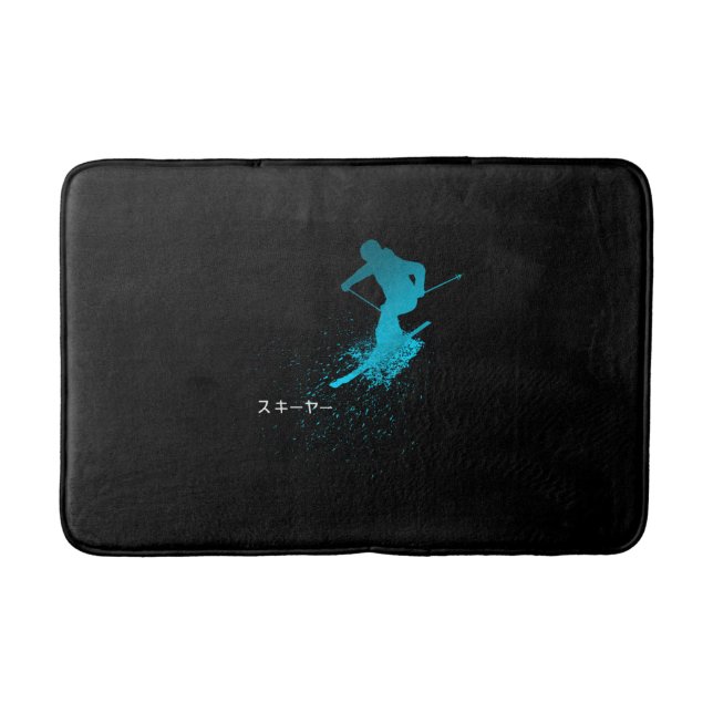 Skier, Ski, Japanese Bath Mat (Front)
