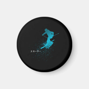 Skier, Ski, Japanese Magnet