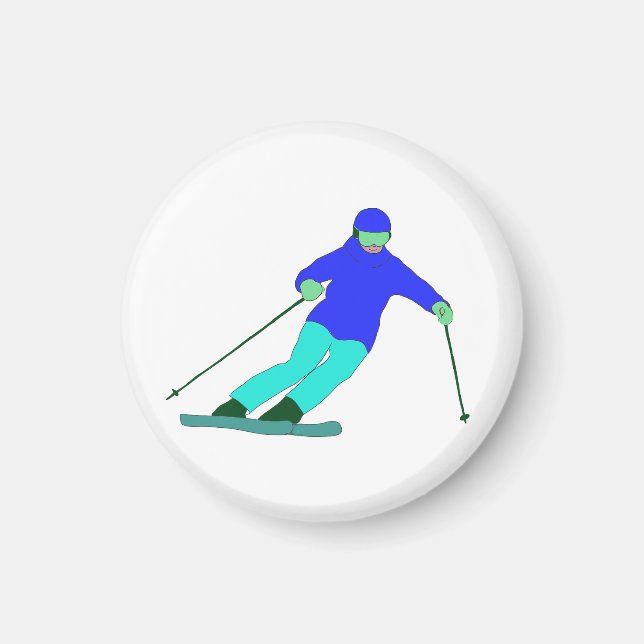 Skier Snow Skiing  Magnet (Front)