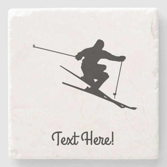 Skier Stone Coaster (Front)