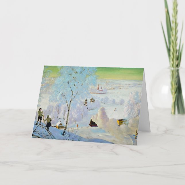 Skiers 1919 holiday card (Front)