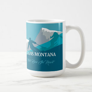 Skiers Alpine Skiing Montana Custom Text Coffee Mug