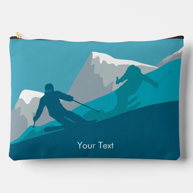 Skiers Alpine Skiing Personalised Accessory Pouch (Front)