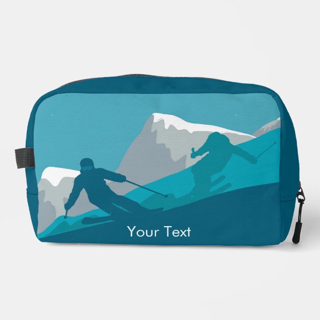 Skiers Alpine Skiing Personalised  Dopp Kit (Front)