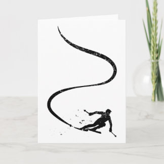 Skiers Downhill Mountains Ski Sport Ski Skiing Gif Card