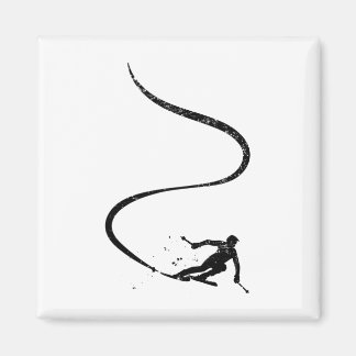 Skiers Downhill Mountains Ski Sport Ski Skiing Gif Magnet
