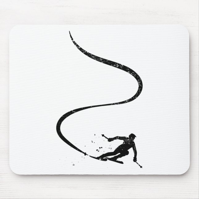 Skiers Downhill Mountains Ski Sport Ski Skiing Gif Mouse Pad (Front)