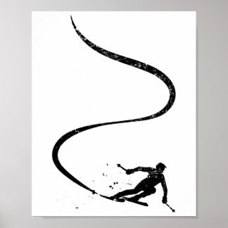 Skiers Downhill Mountains Ski Sport Ski Skiing Gif Poster