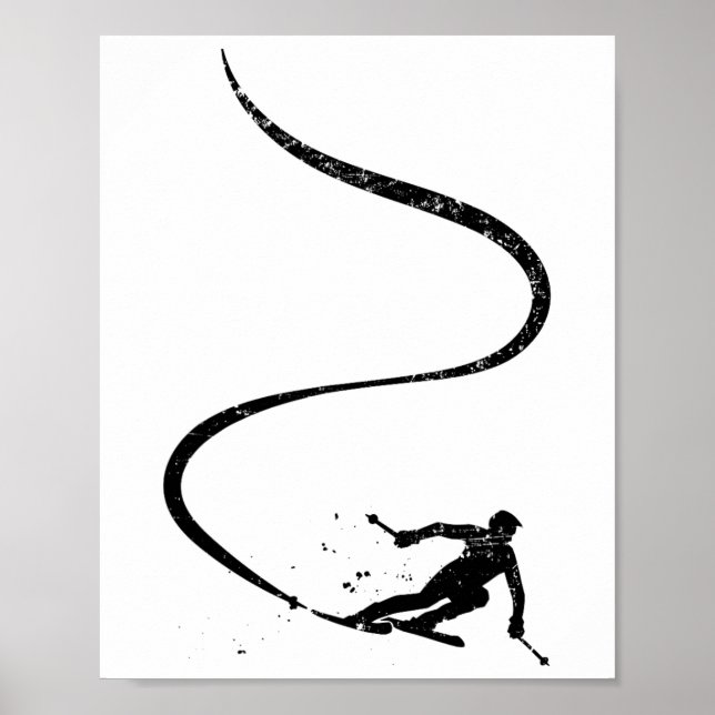 Skiers Downhill Mountains Ski Sport Ski Skiing Gif Poster (Front)