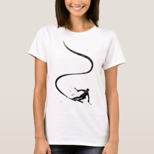 Skiers Downhill Mountains Ski Sport Ski Skiing Gif T-Shirt