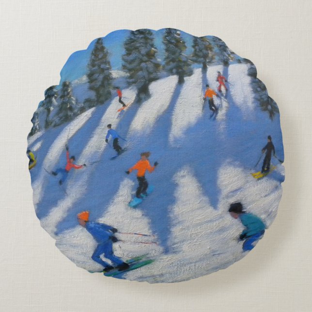 Skiers Lofer 2010 Round Cushion (Front)