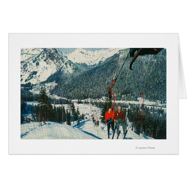 Skiers on the ChairliftSnoqualmie Pass, WA (Front Horizontal)
