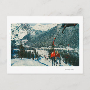 Skiers on the ChairliftSnoqualmie Pass, WA Postcard