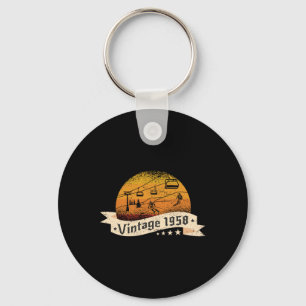 Skiers Skier Skilift Vintage Born 1958 Birthday Sk Key Ring