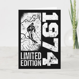 Skiers Skier Vintage Born 1974 Birthday Skiing Ski Card