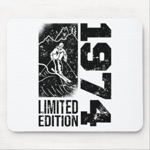Skiers Skier Vintage Born 1974 Birthday Skiing Ski Mouse Pad