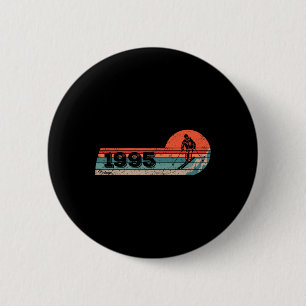 Skiers Skier Vintage Born 1995 Birthday Skiing Ski 6 Cm Round Badge