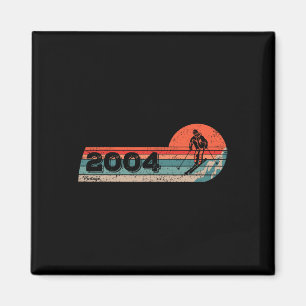Skiers Skier Vintage Born 2004 Birthday Skiing Ski Magnet