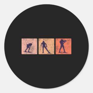 Skies Biathlon Winter Sports Ski Slope Skiing Biat Classic Round Sticker