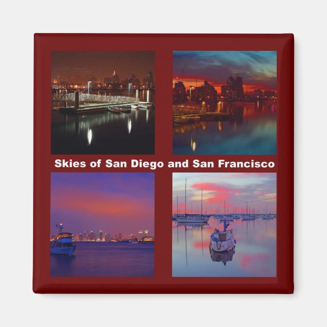 Skies of San Diego and San Francisco Magnet (Front)