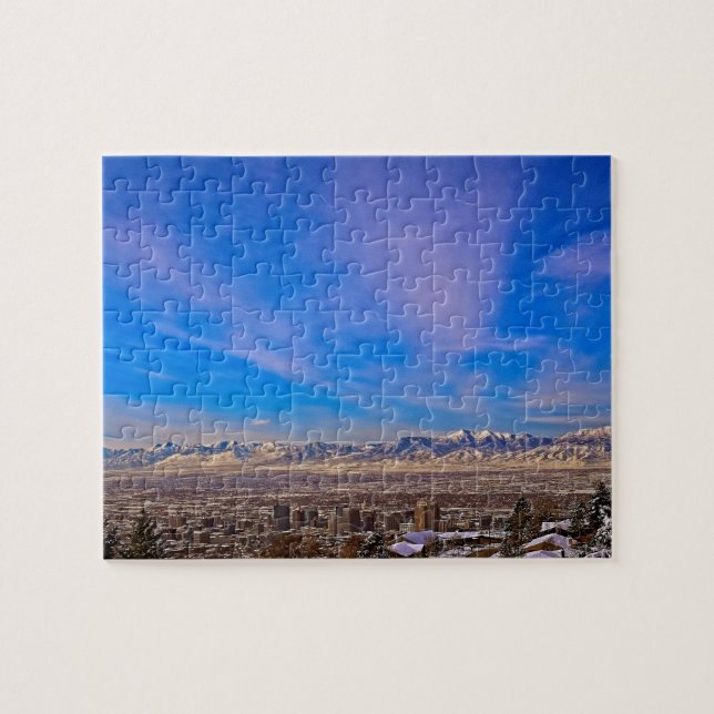 Skies Over Salt Lake City, Utah - 8x10 - 110 pc Jigsaw Puzzle (Horizontal)