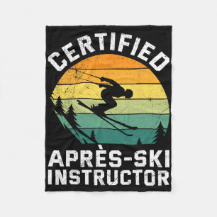 Skifahren Certified Apres-ski Instructor Funny Ski Fleece Blanket