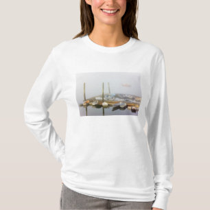 Skiffs and morning fog in Southwest Harbour, T-Shirt