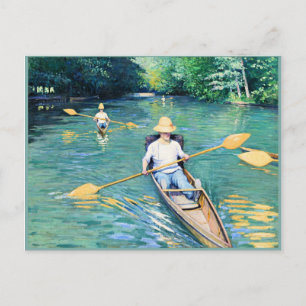 Skiffs, artwork by Gustave Caillebotte Postcard