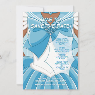 [SKII] Blue Magical Girl Birthday Invitation